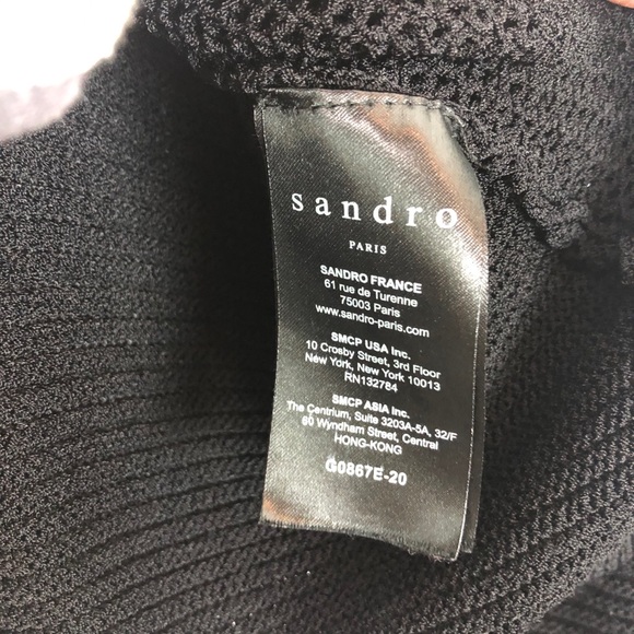 Sandro Paris Black Thin Knit Cardigan Fringe - Picture 4 of 9